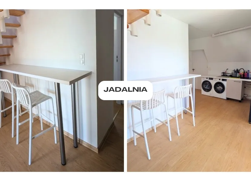 Jadalnia z barem i wyjściem na klatkę schodową